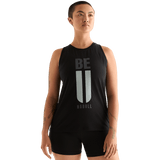 Black Women's Be U High-Neck Tank Front Angle.