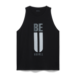 Black Women's Be U High-Neck Tank Silhouette Angle.