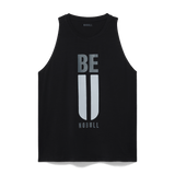 Black Women's Be U High-Neck Tank Silhouette Angle.