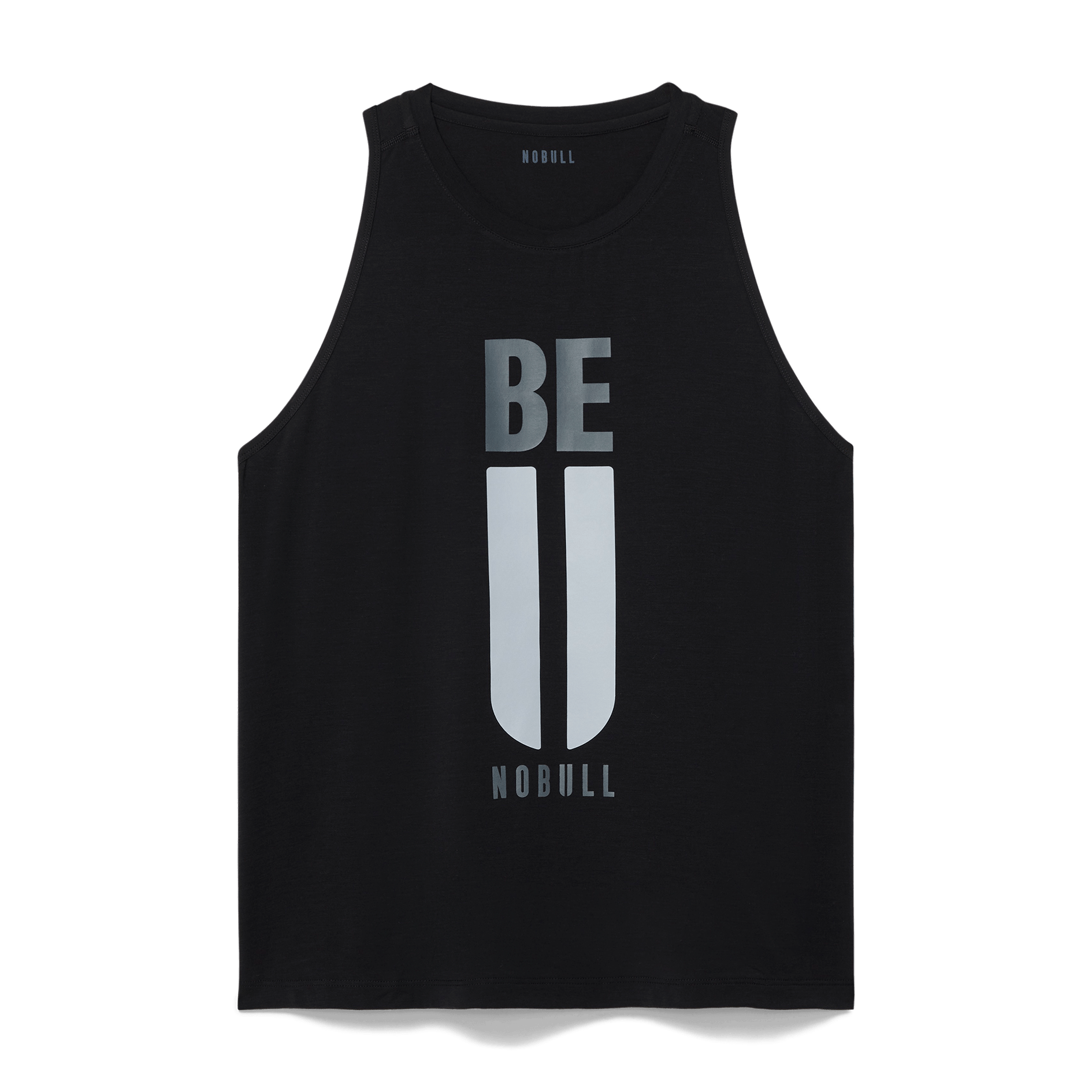 Black Women's Be U High-Neck Tank Silhouette Angle.