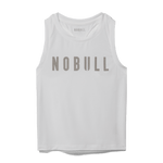 White Women's NOBULL Fitted Tank Silhouette Angle.