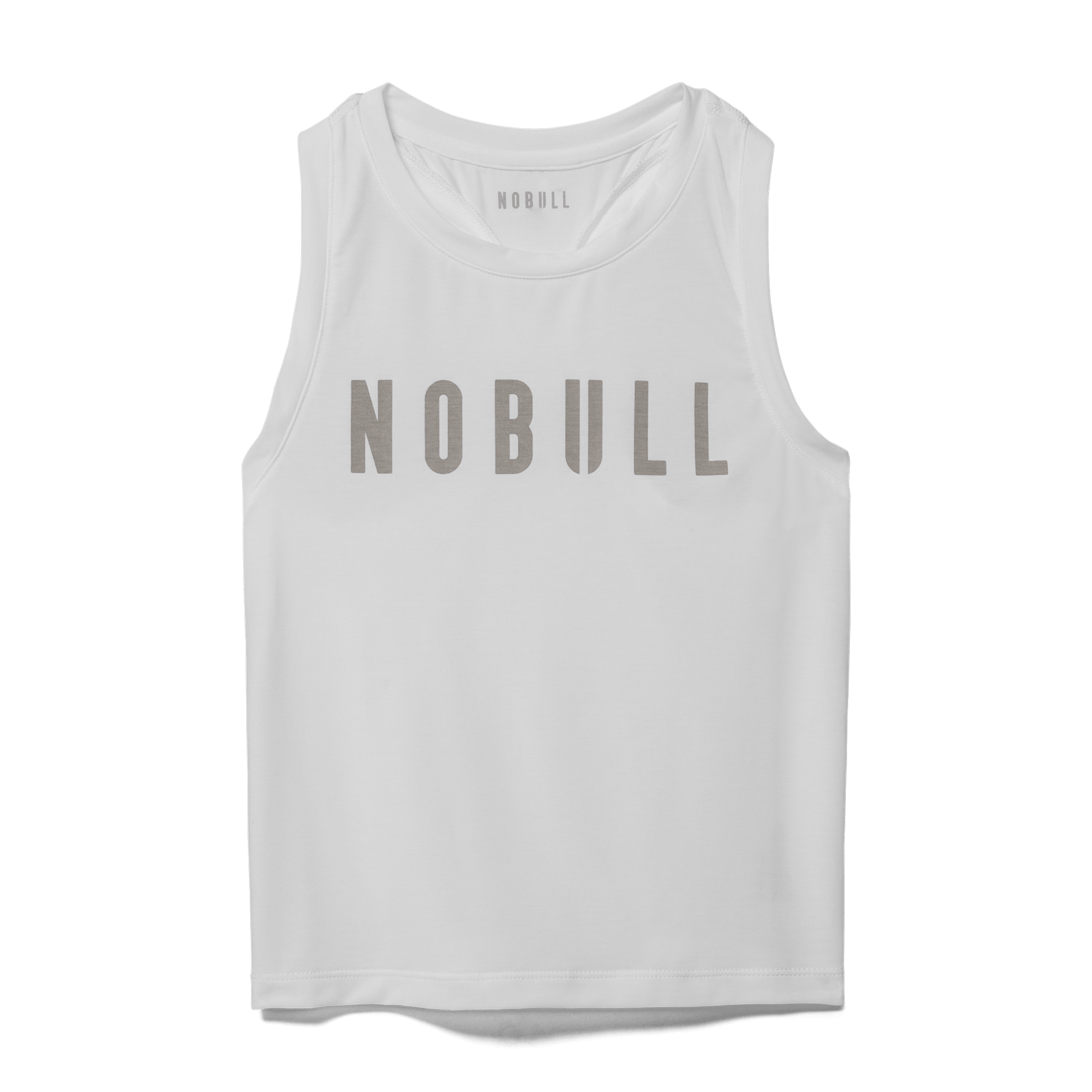 White Women's NOBULL Fitted Tank Silhouette Angle.
