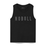 Black Women's NOBULL Fitted Tank Silhouette Angle.