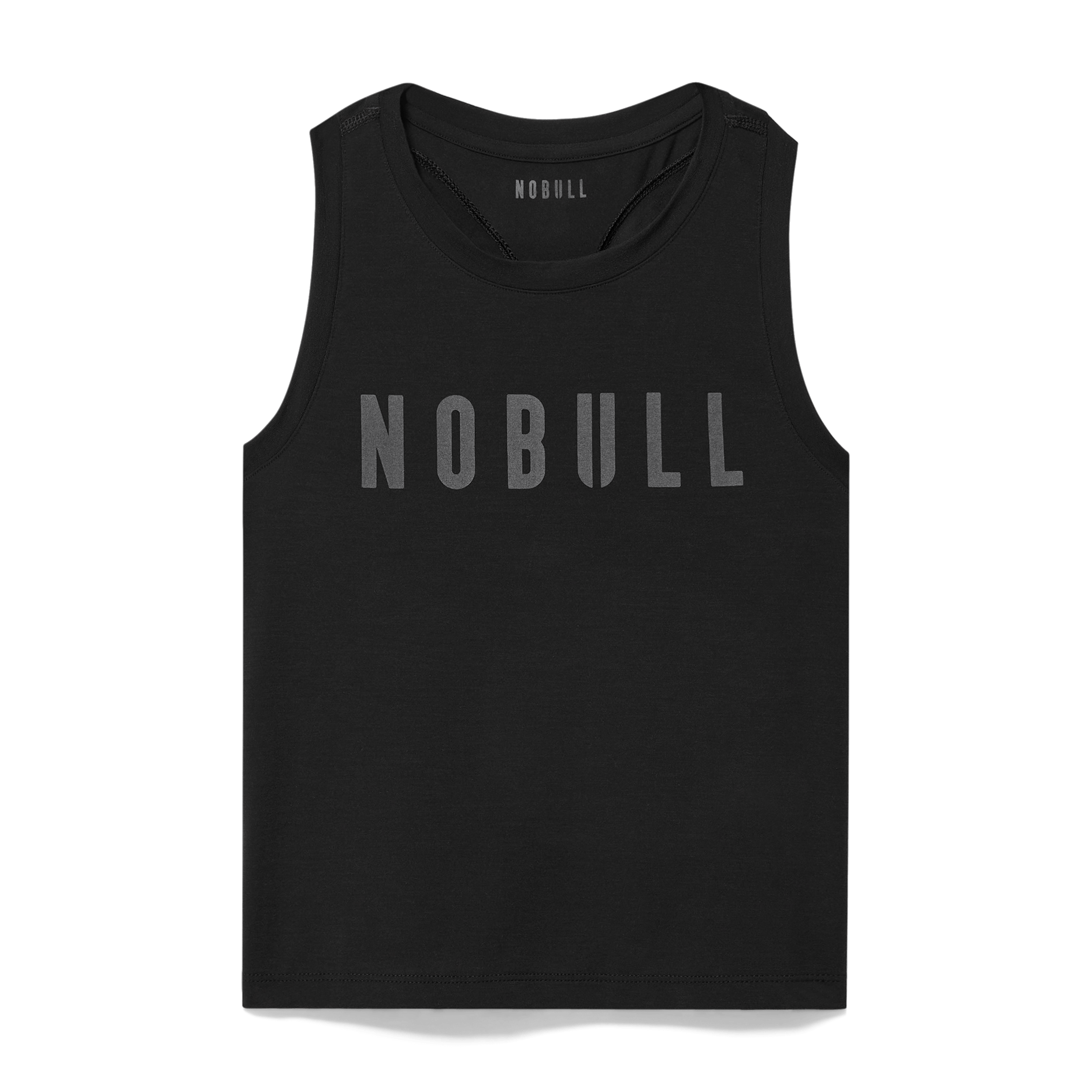 Black Women's NOBULL Fitted Tank Silhouette Angle.