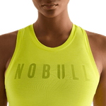 Neon Yellow Women's Fitted Tank Front Detail Angle.