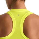 Neon Yellow Women's Fitted Tank Back Detail Angle.