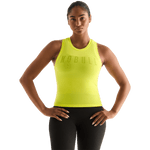 Neon Yellow Women's Fitted Tank Front Angle.
