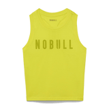 Neon Yellow Women's Fitted Tank Silhouette Angle.