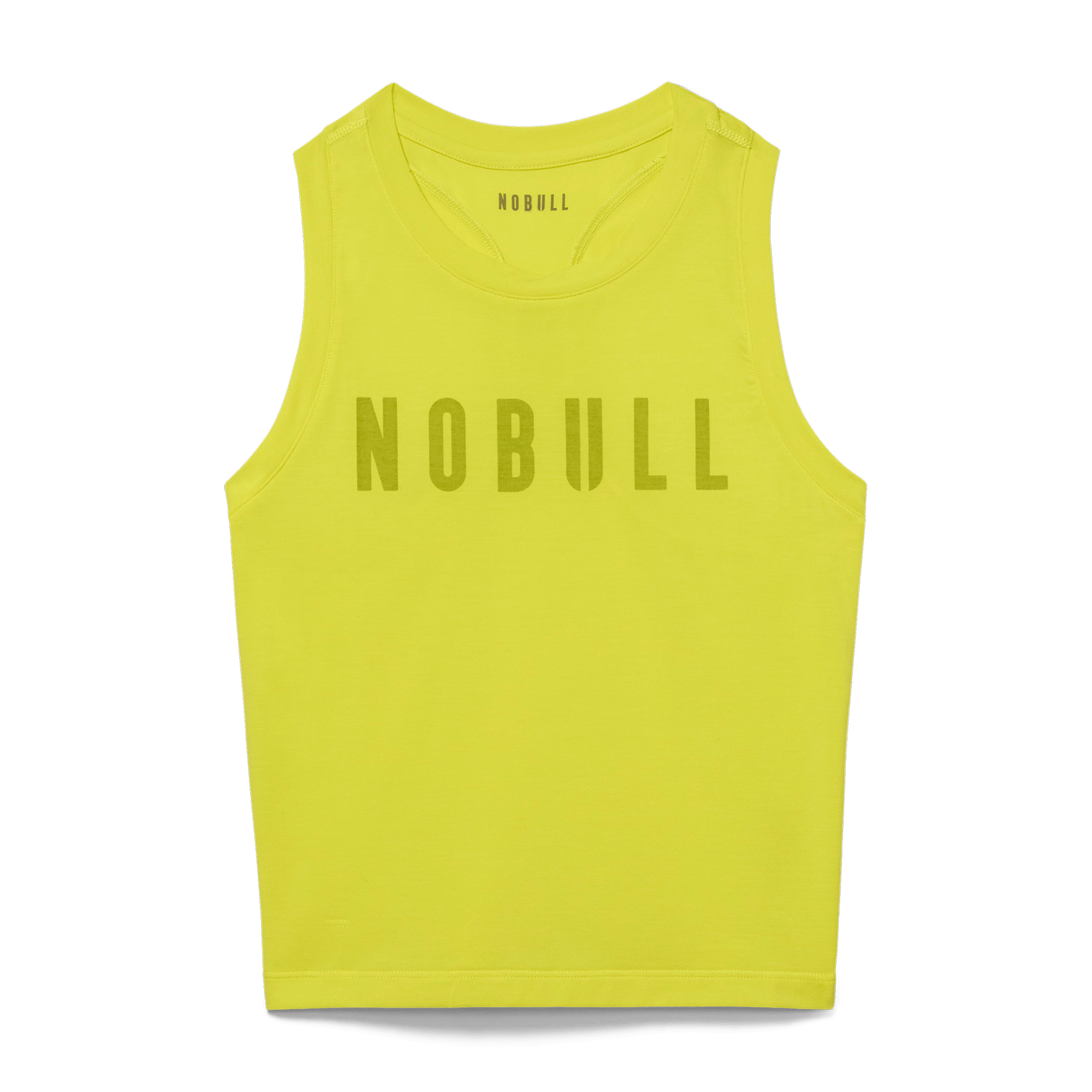 Neon Yellow Women's Fitted Tank Silhouette Angle.