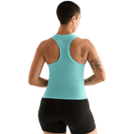 Aqua Heather Women's Fitted Tank Back Angle.