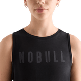 Women's Black NOBULL Muscle Tank Front Detail Angle