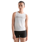 Women's White NOBULL Muscle Tank Front Angle