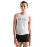 Women's White NOBULL Muscle Tank Front Angle