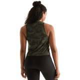 Dark Army Camo Women's Muscle Tank Back Angle.