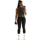 Dark Army Camo Women's Muscle Tank Action Shot Angle.