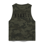 Dark Army Camo Women's Muscle Tank Silhouette Angle.