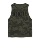 Dark Army Camo Women's Muscle Tank Silhouette Angle.