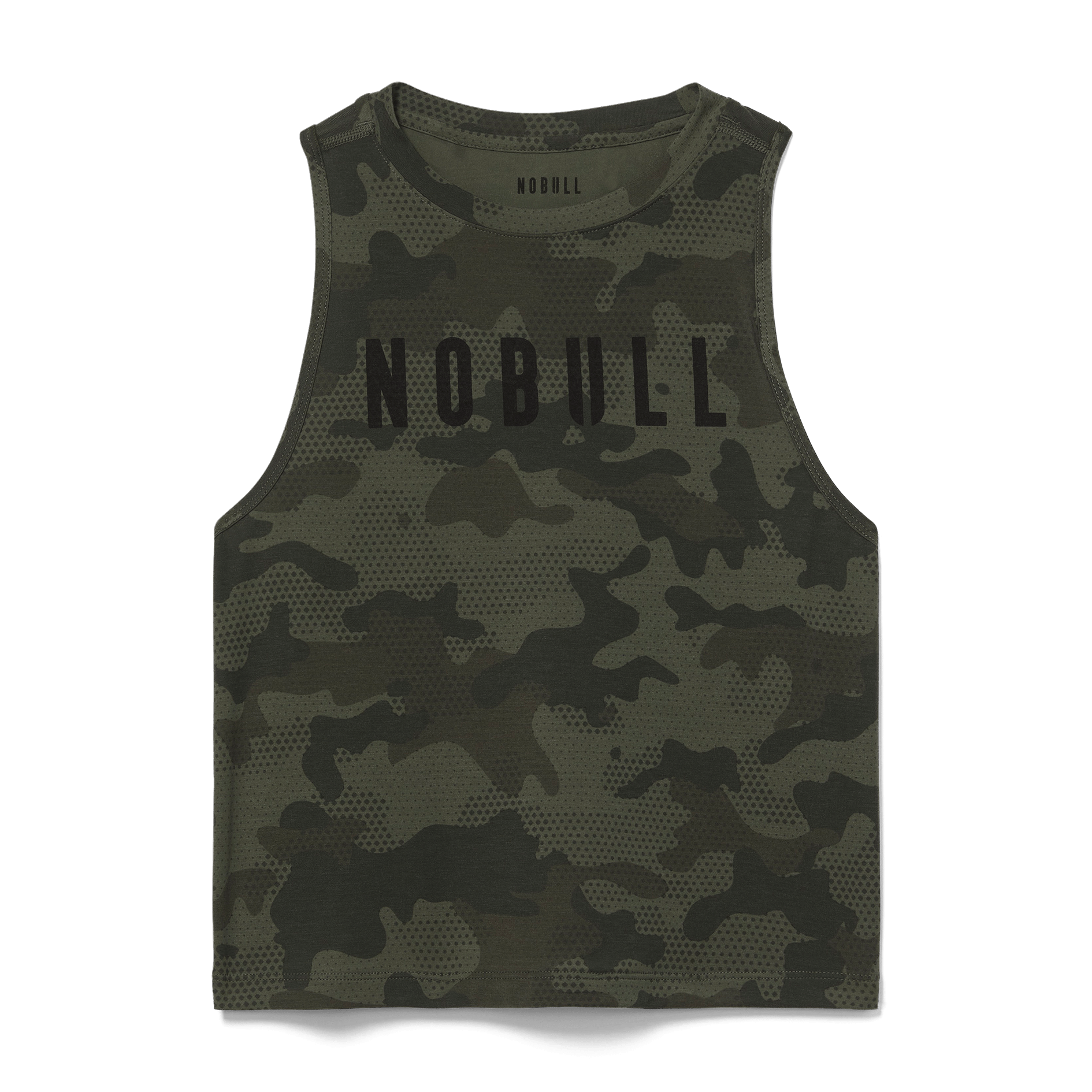Dark Army Camo Women's Muscle Tank Silhouette Angle.