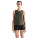 Women's Dark Army NOBULL Muscle Tank on Model Front Angle