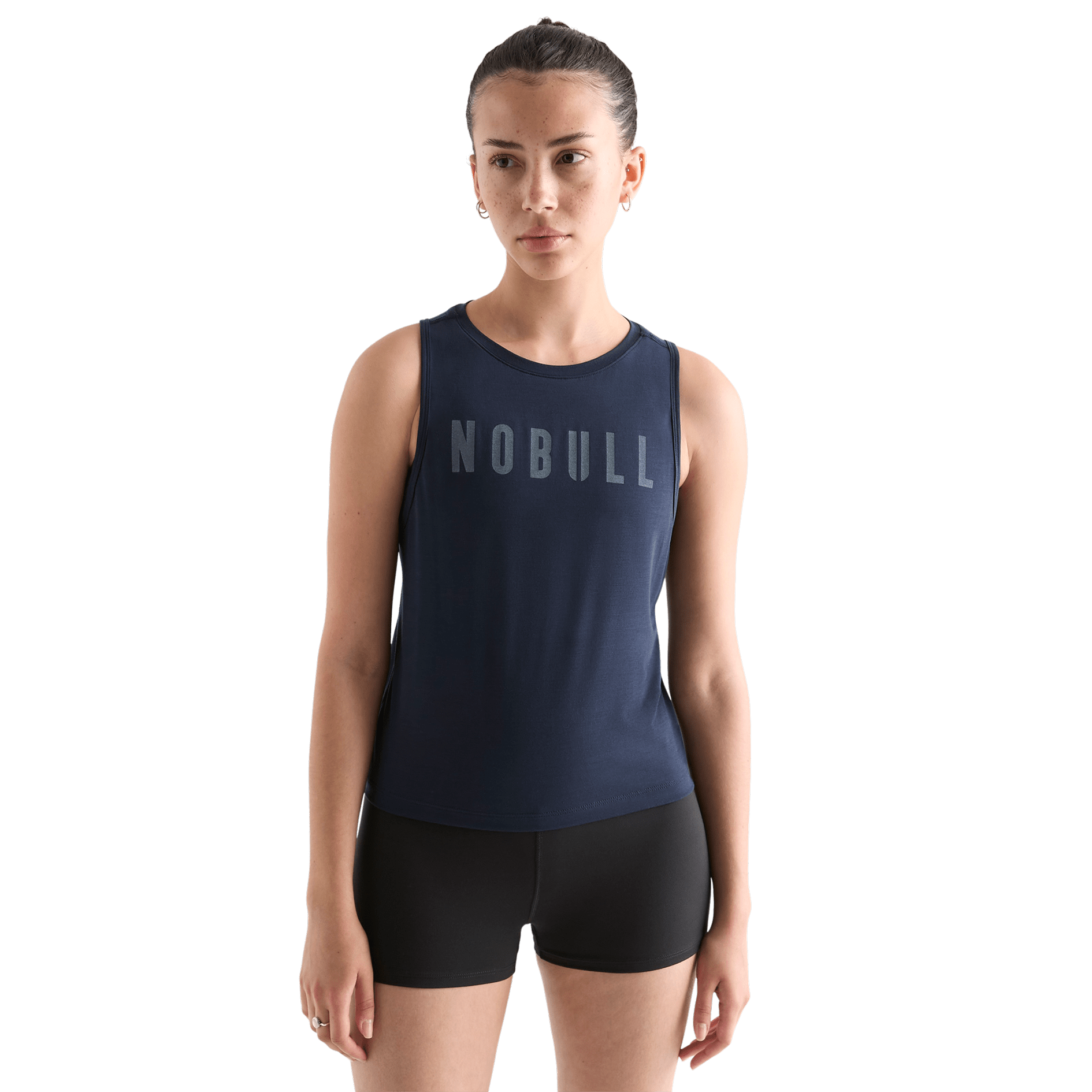 Women's Night Navy NOBULL Muscle Tank Front Angle