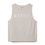 Oatmeal Women's NOBULL Muscle Tank Silhouette Angle.