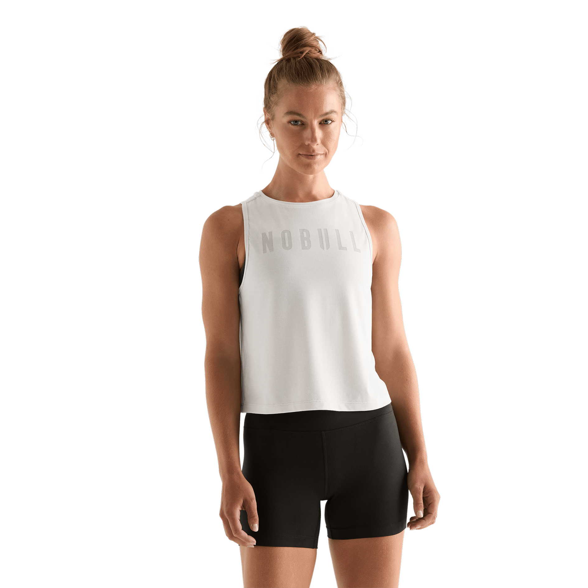Cream Women's NOBULL Muscle Tank Front Angle.