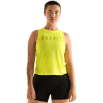 Neon Yellow Women's Muscle Tank Front Angle.