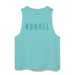 Aqua Heather Women's Muscle Tank Silhouette Angle.