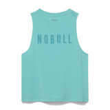 Aqua Heather Women's Muscle Tank Silhouette Angle.