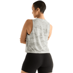 Light Grey Camo Women's Muscle Tank Back Angle.