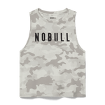 Light Grey Camo Women's Muscle Tank Silhouette Angle.