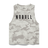 Light Grey Camo Women's Muscle Tank Silhouette Angle.