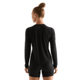 Black Women's NOBULL Long Sleeve Tee Back Angle.