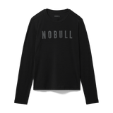 Black Women's NOBULL Long Sleeve Tee Silhouette Angle.