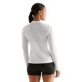 White Women's NOBULL Long Sleeve Tee Back Angle.