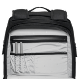 Black Waxed Canvas Backpack Interior Pocket Angle