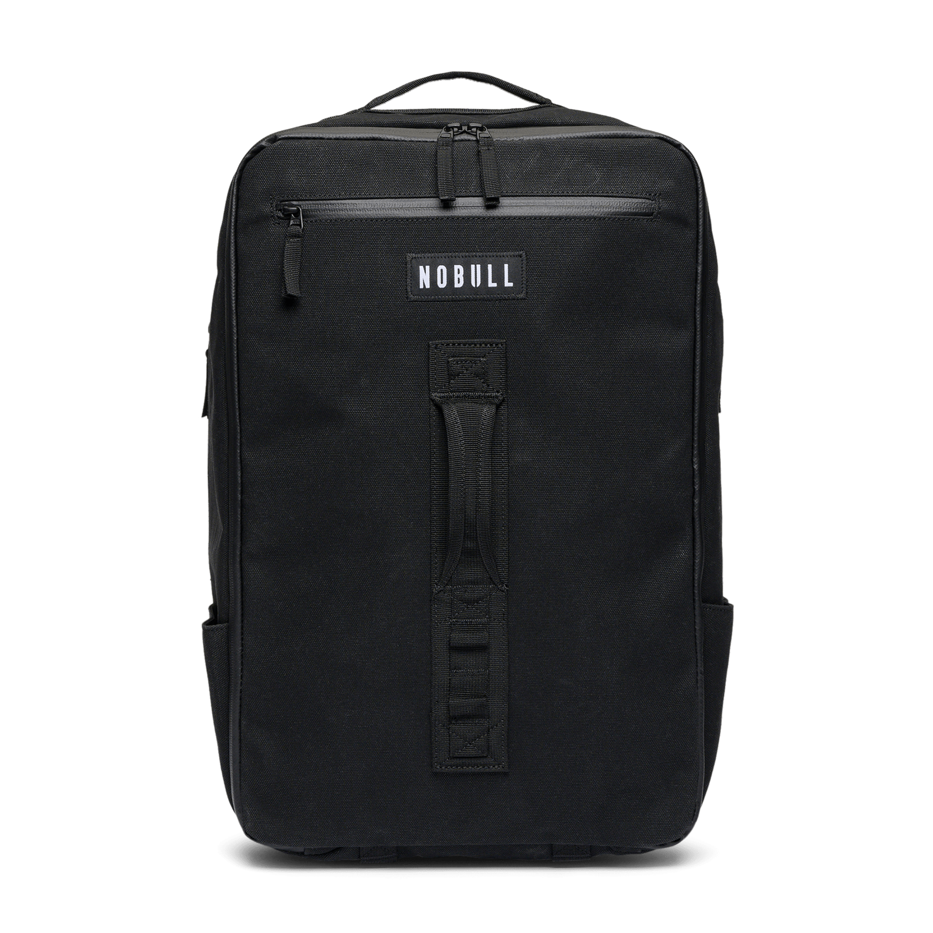 Black Waxed Canvas Backpack Front Angle
