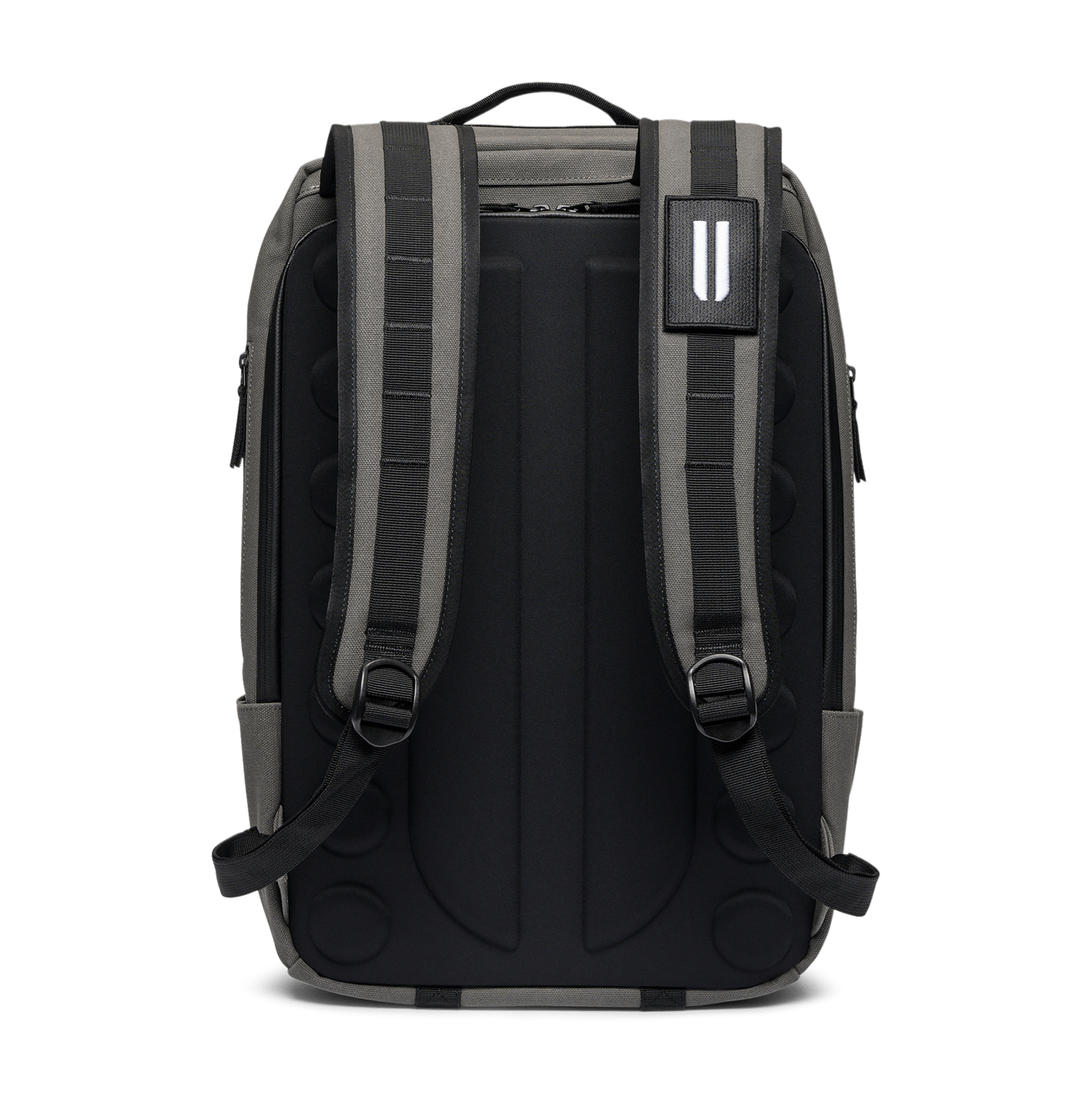 Waxed Grey Canvas Backpack Back Angle