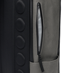 Waxed Grey Canvas Backpack Side Zipper Pocket Angle
