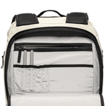 Ivory Waxed Canvas Backpack Interior Pocket Close Up Angle