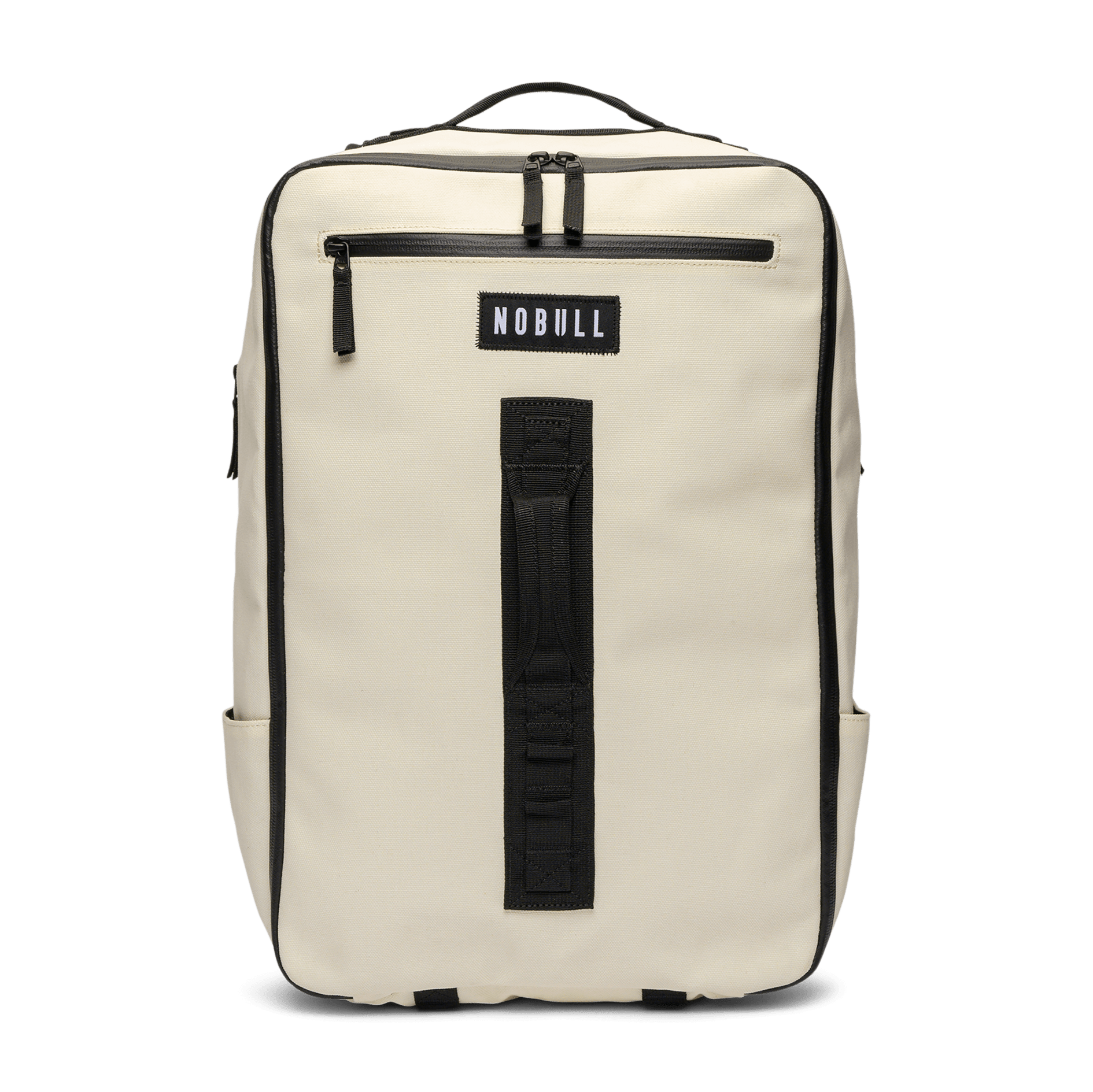 Ivory Waxed Canvas Backpack Front Angle