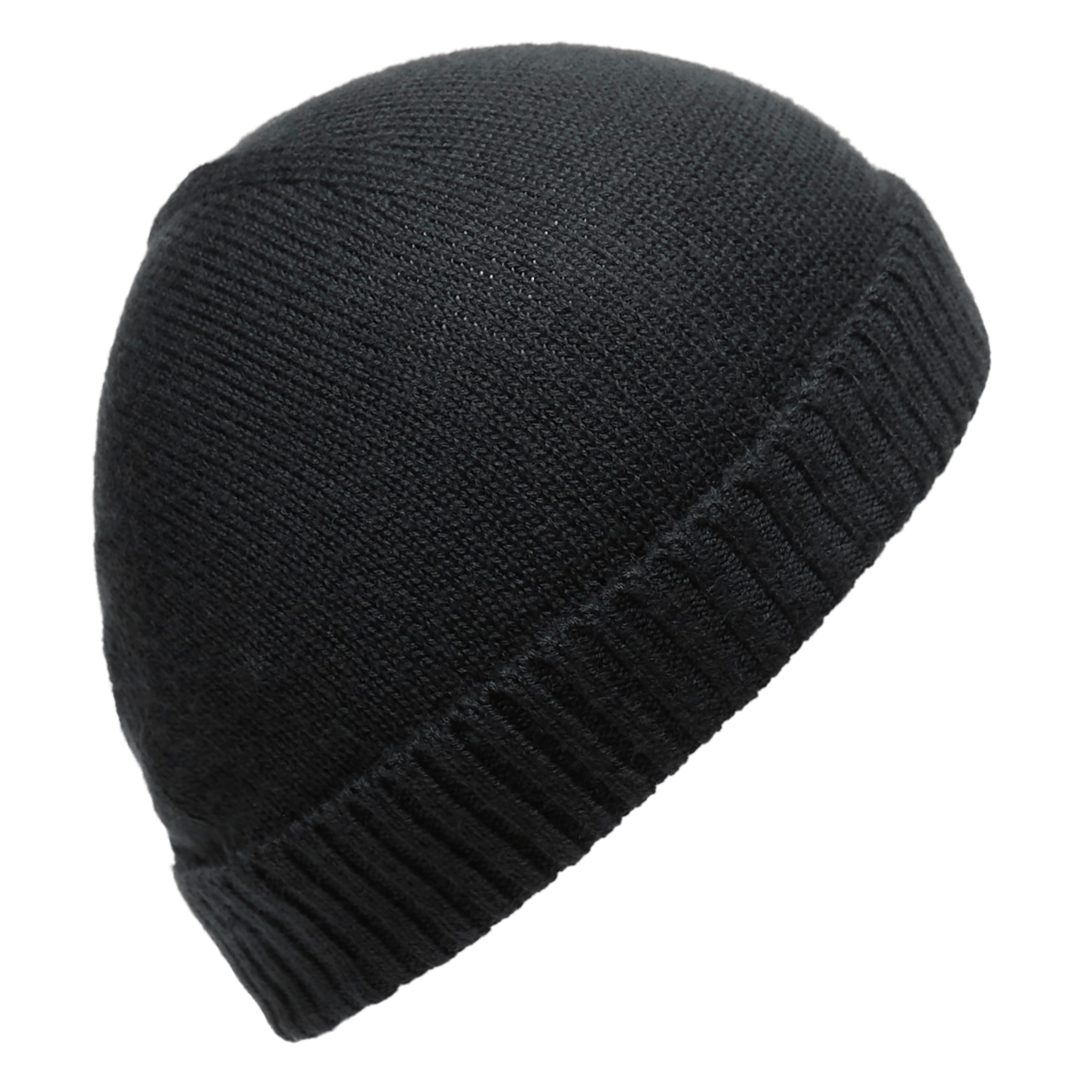 Black COOLMAX® Beanie Back Silhouette Angle