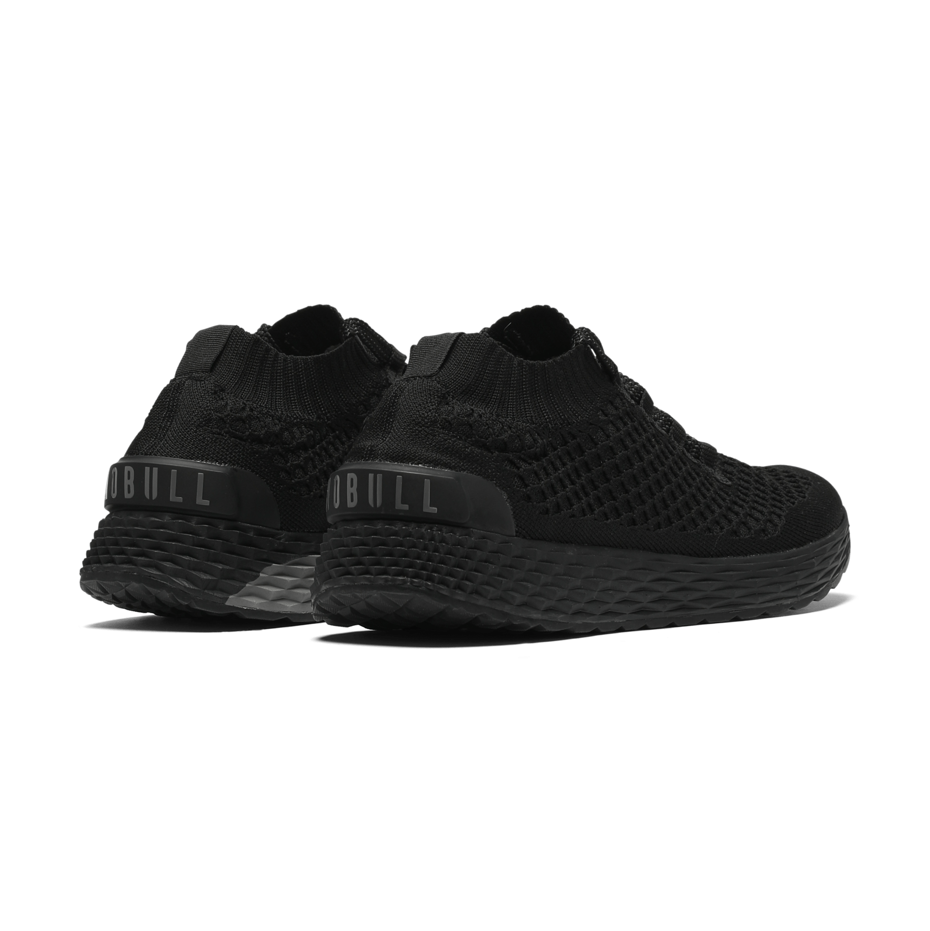 Men's Black Allday Knit Shoes Back Side Angle