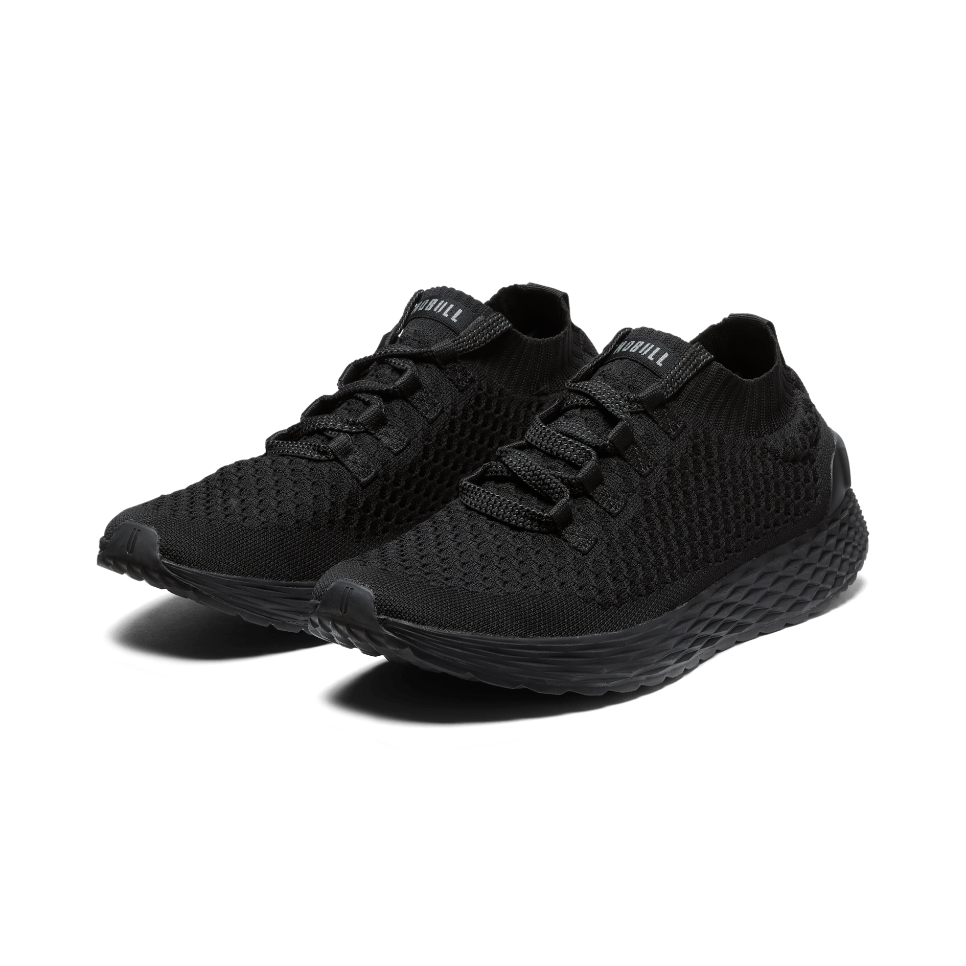 Men's Black Allday Knit Shoes Front Side Angle
