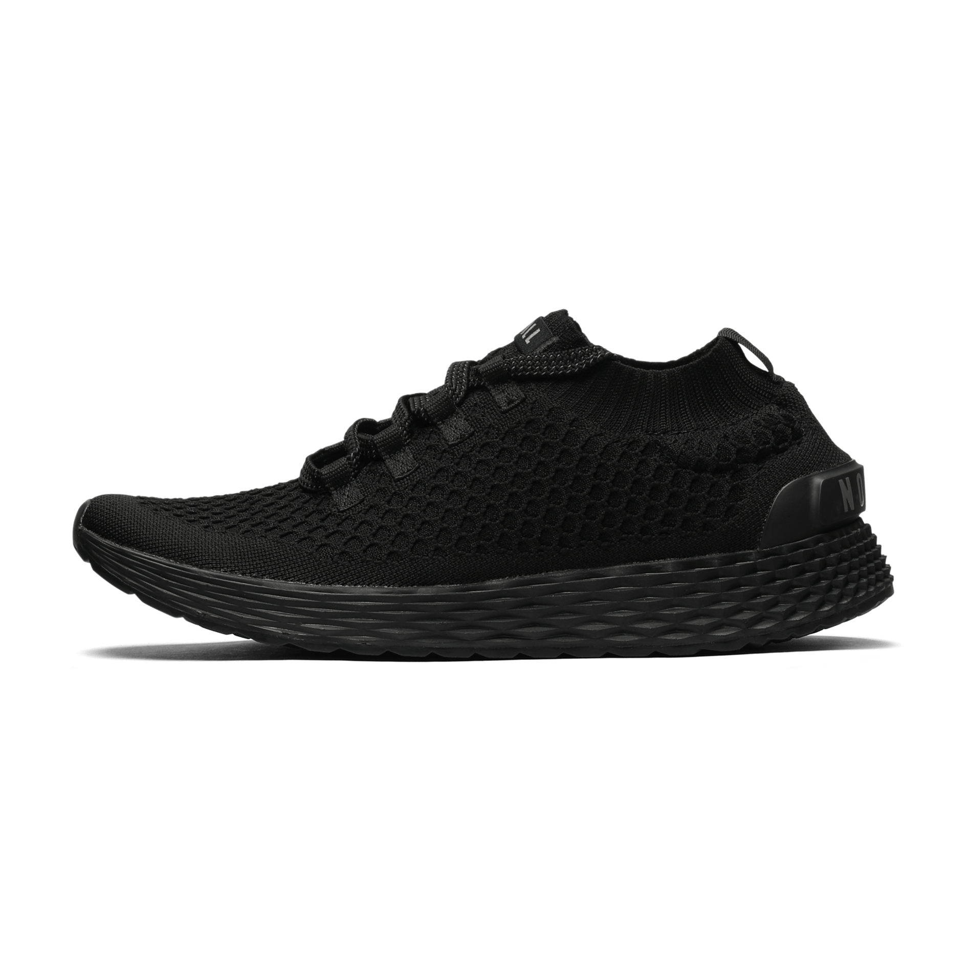 Women's Black Allday Knit Shoes Side Angle