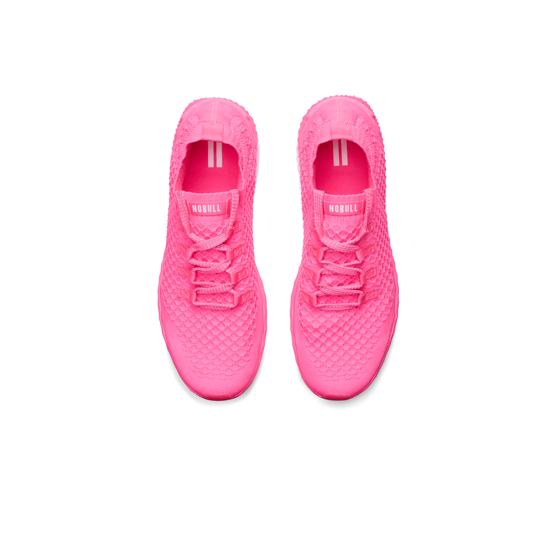 Men's Neon Pink Allday Knit Shoes Above Angle