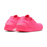 Men's Neon Pink Allday Knit Shoes Back Side Angle