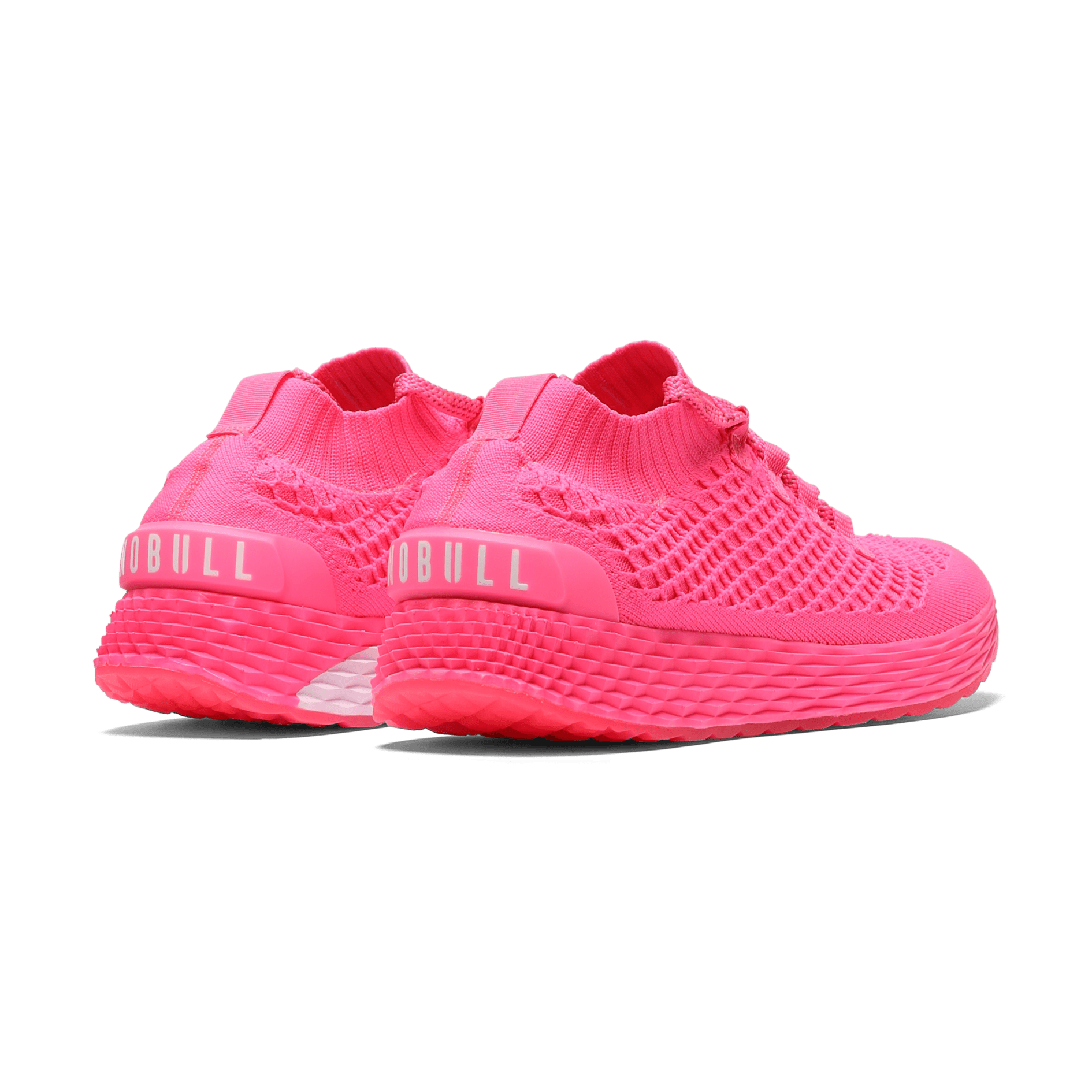 Men's Neon Pink Allday Knit Shoes Back Side Angle