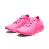 Men's Neon Pink Allday Knit Shoes Front Side Angle