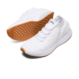 Men's White Allday Knit Shoes Angled